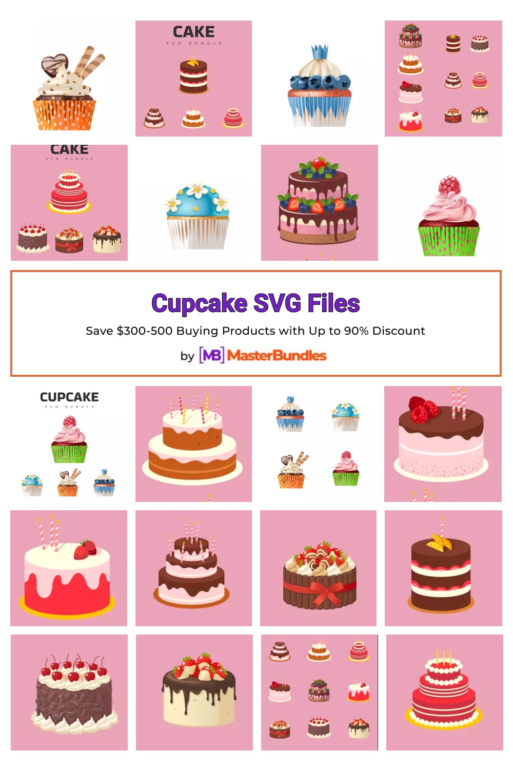 Cupcake SVG Files Pinterest image.