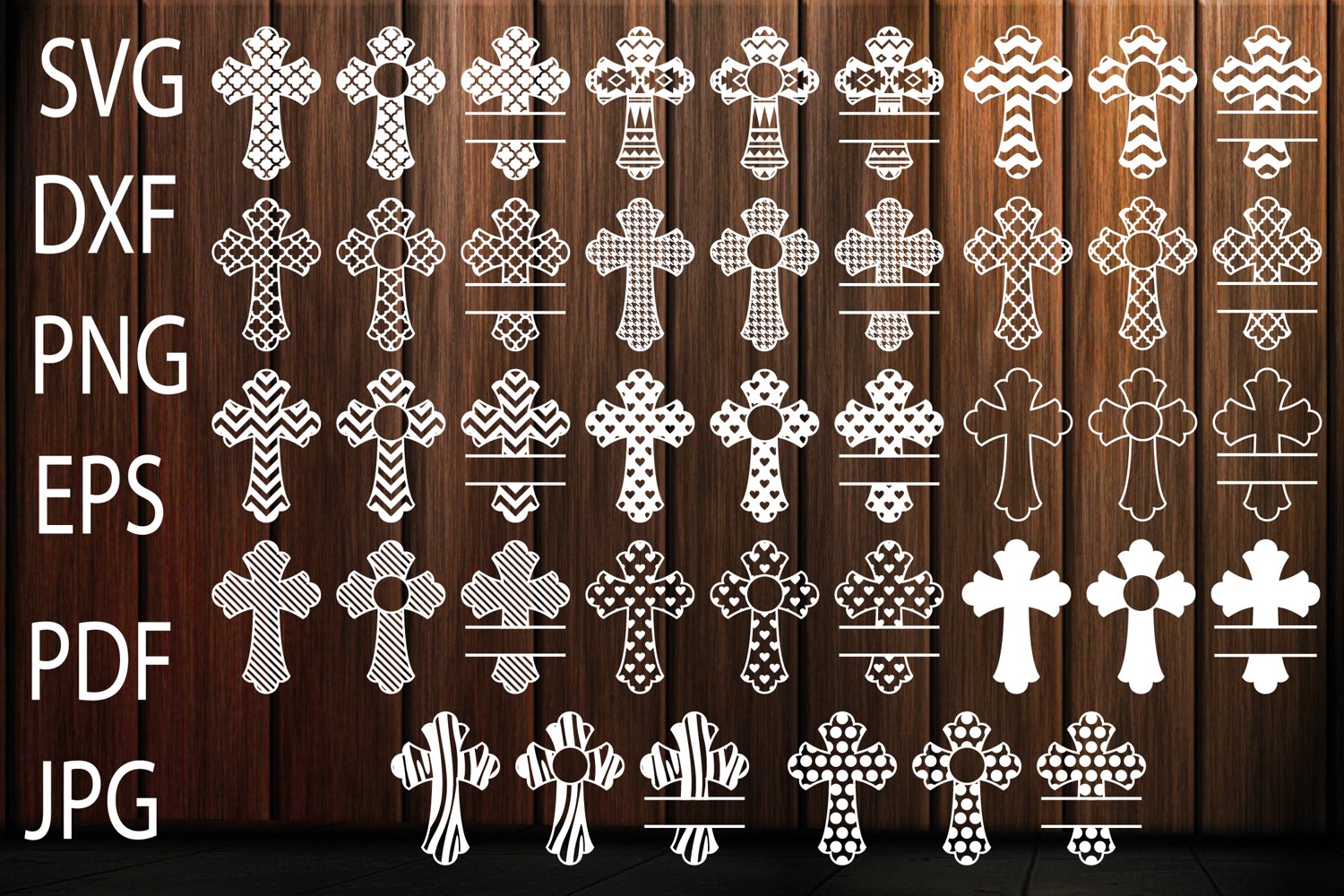 Cover image of Patterned Cross SVG.