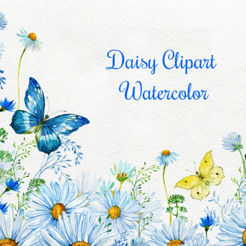 Daisy clipart watercolor - main image preview.