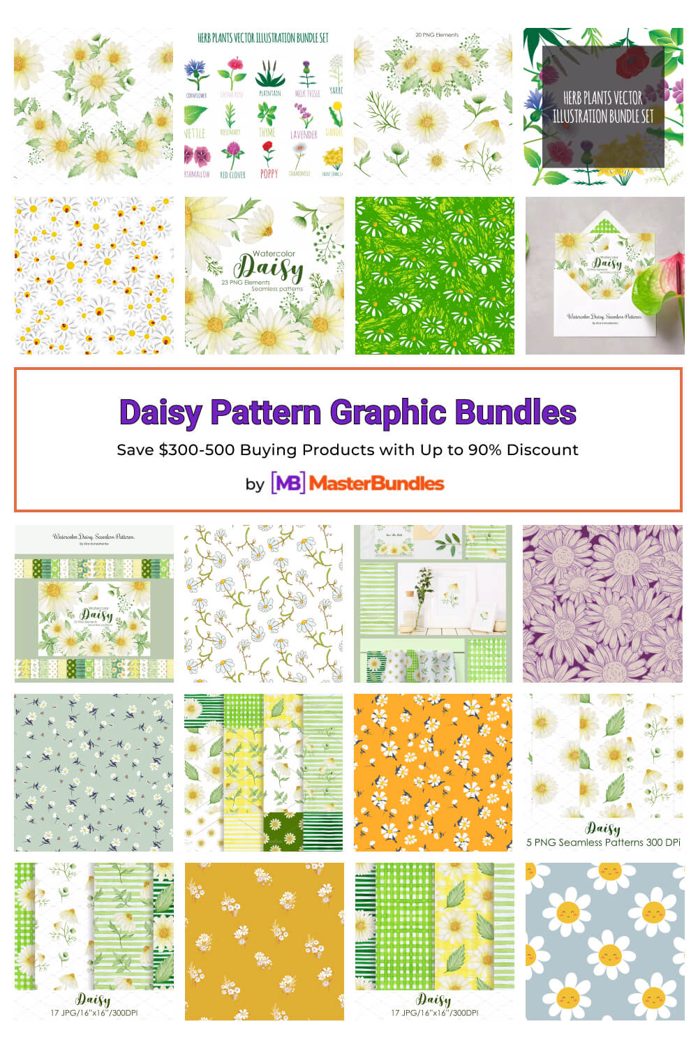 daisy pattern graphic bundles pinterest image.