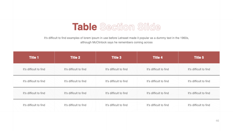 Classic simple table.