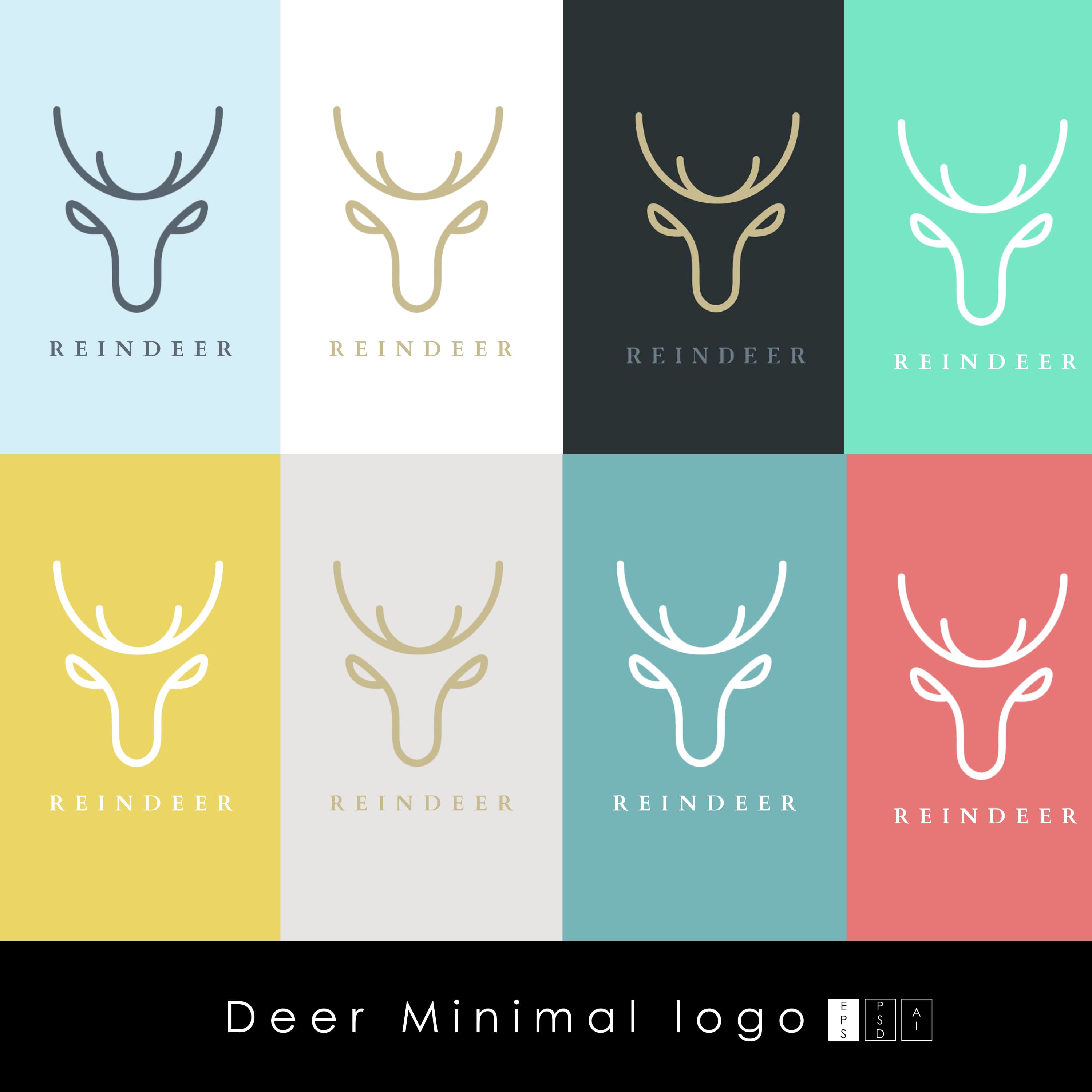 Deer Minimal logo cover.