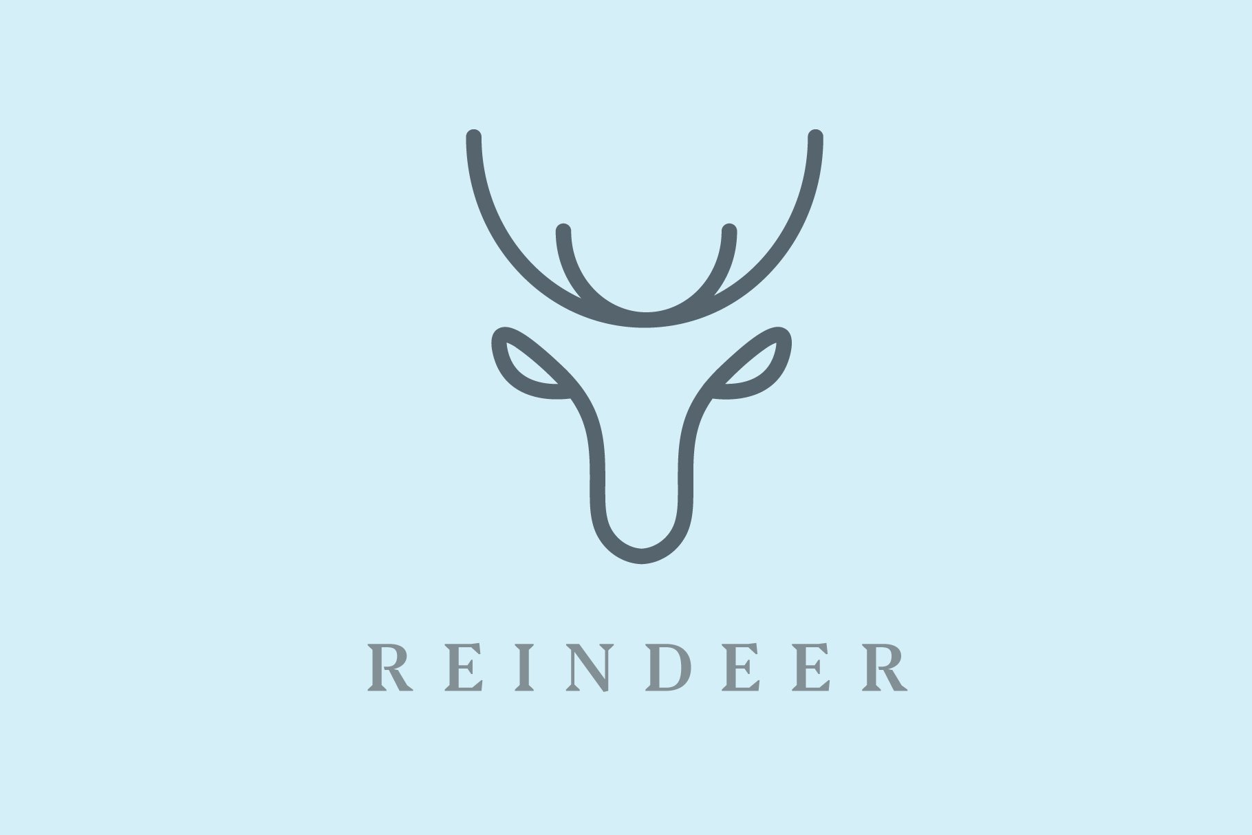 Light blue background with deer logo.