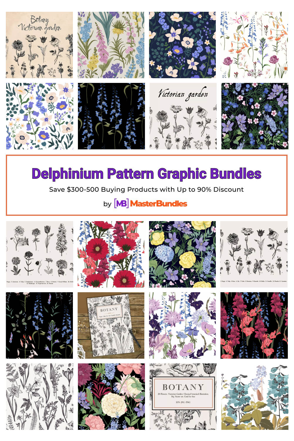 delphinium pattern graphic bundles pinterest image.
