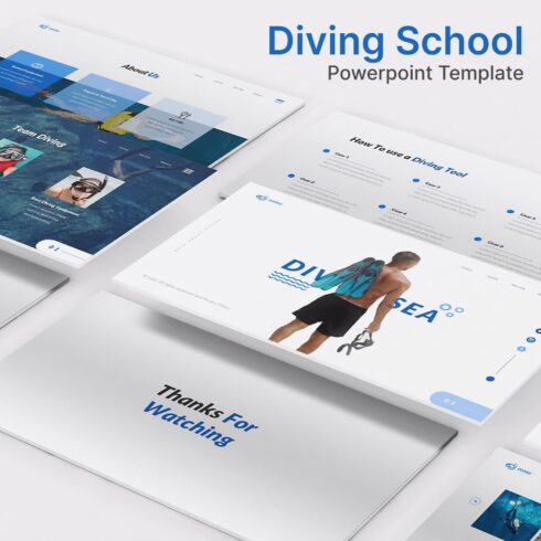 Diving School Powerpoint Template.