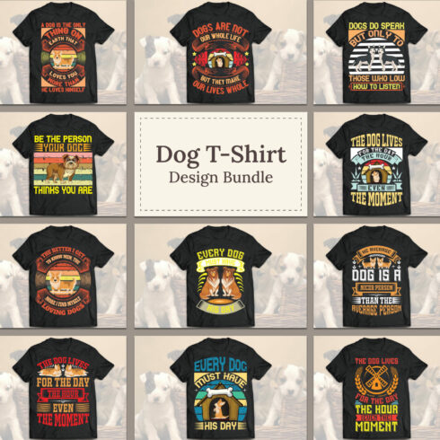 Dog T-shirt Design Bundle.