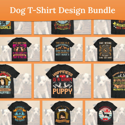 Dog T-shirt Design Bundle.