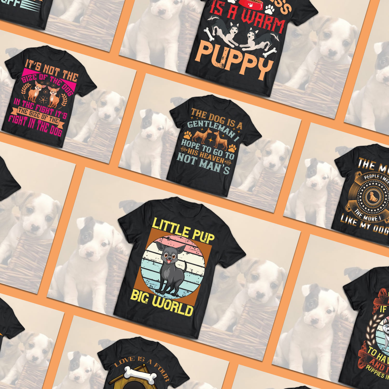 Dog T-shirt Design Bundle cover.