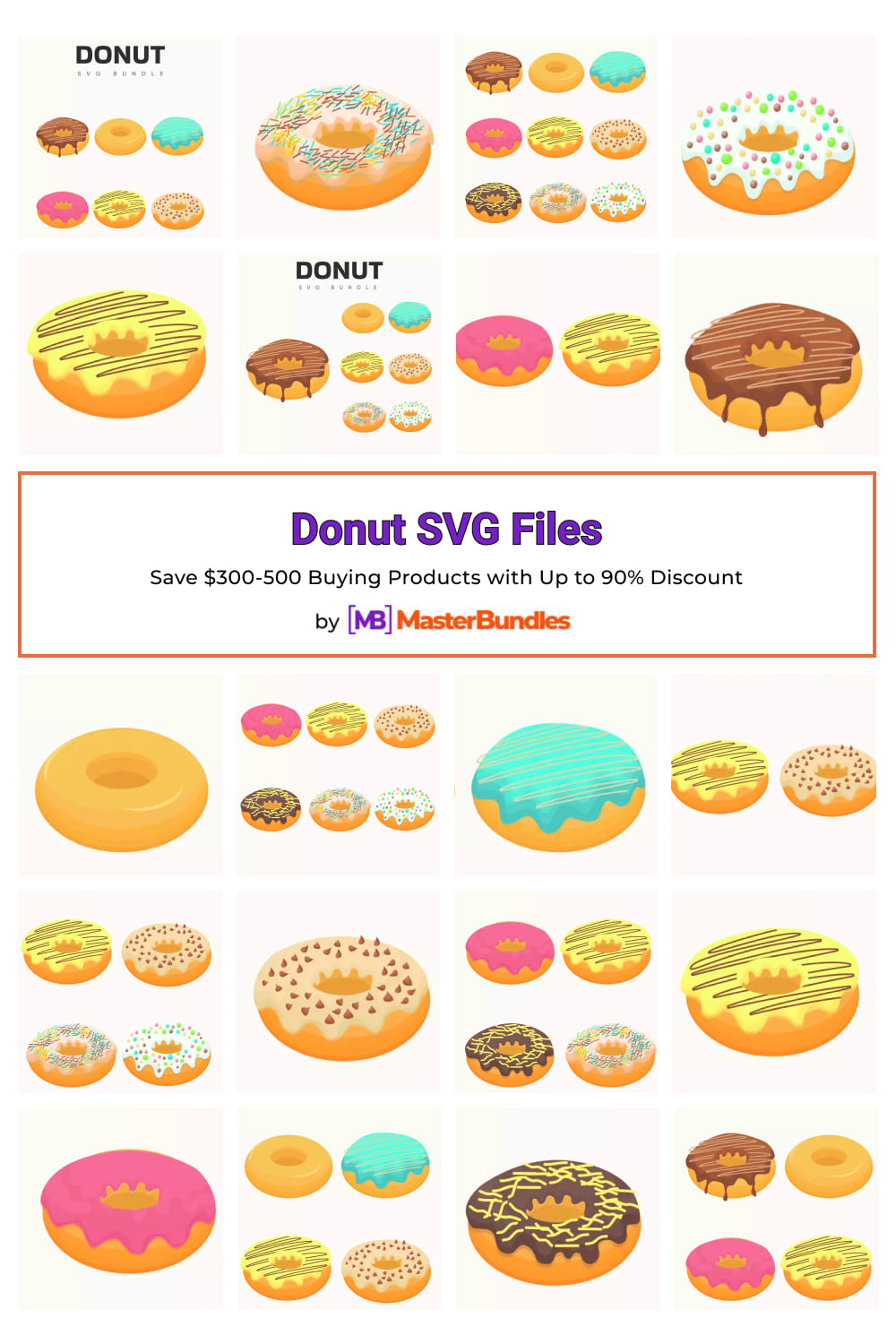 Donut SVG Files Pinterest image.