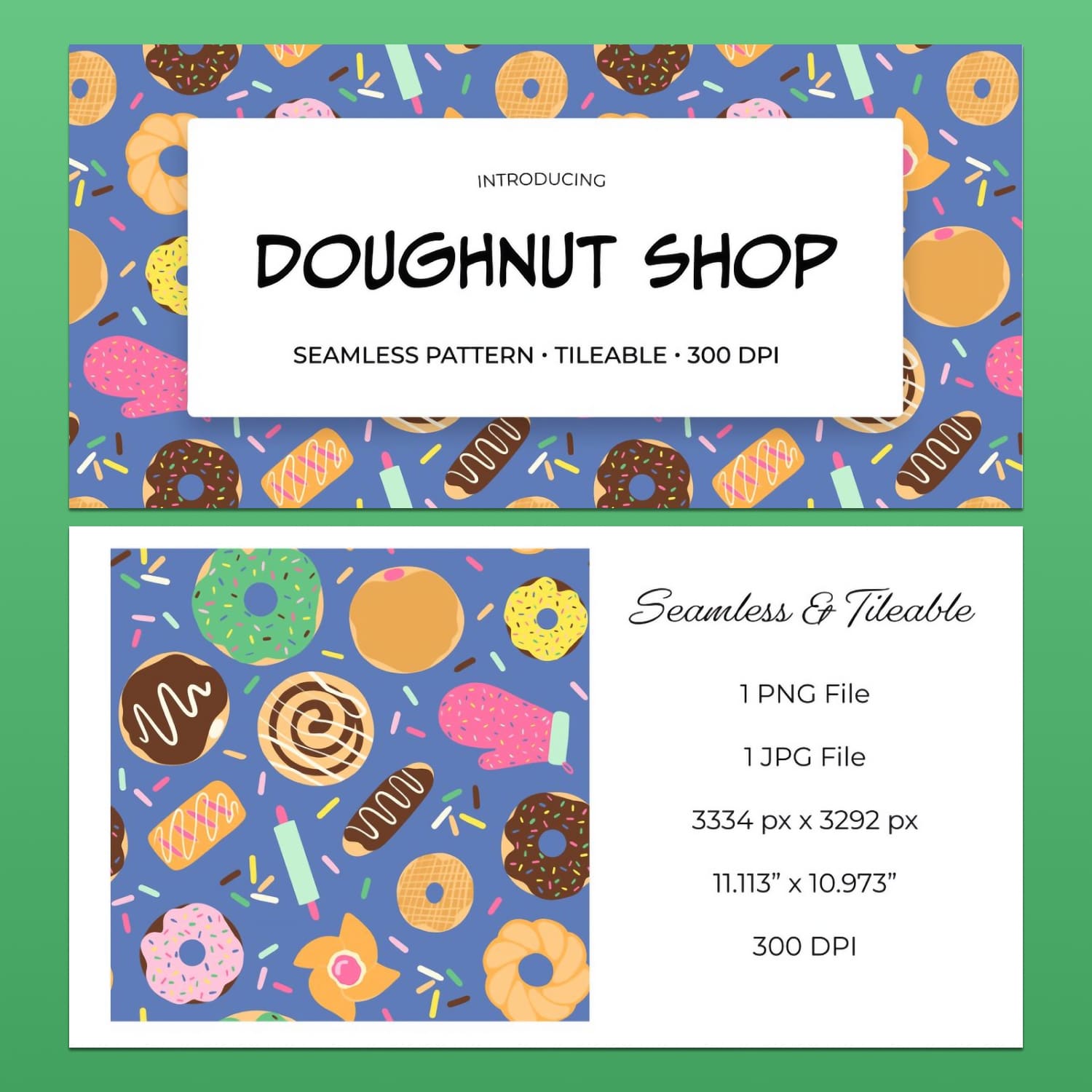 Doughnut shop seamless pattern - main image preview.