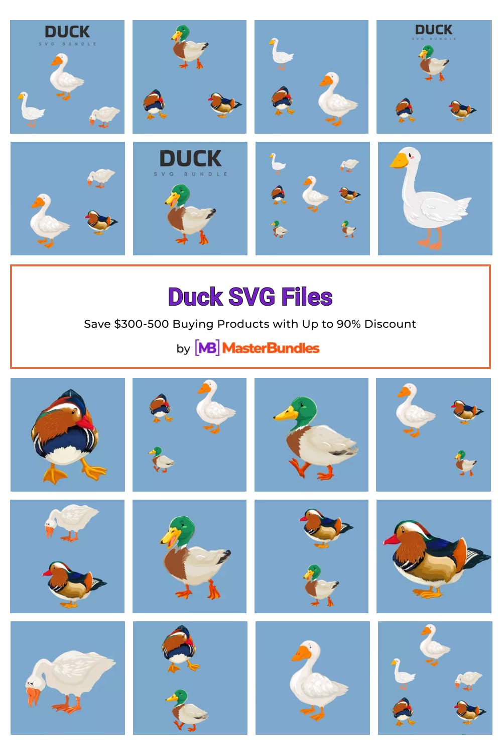 Duck SVG Files Pinterest image.