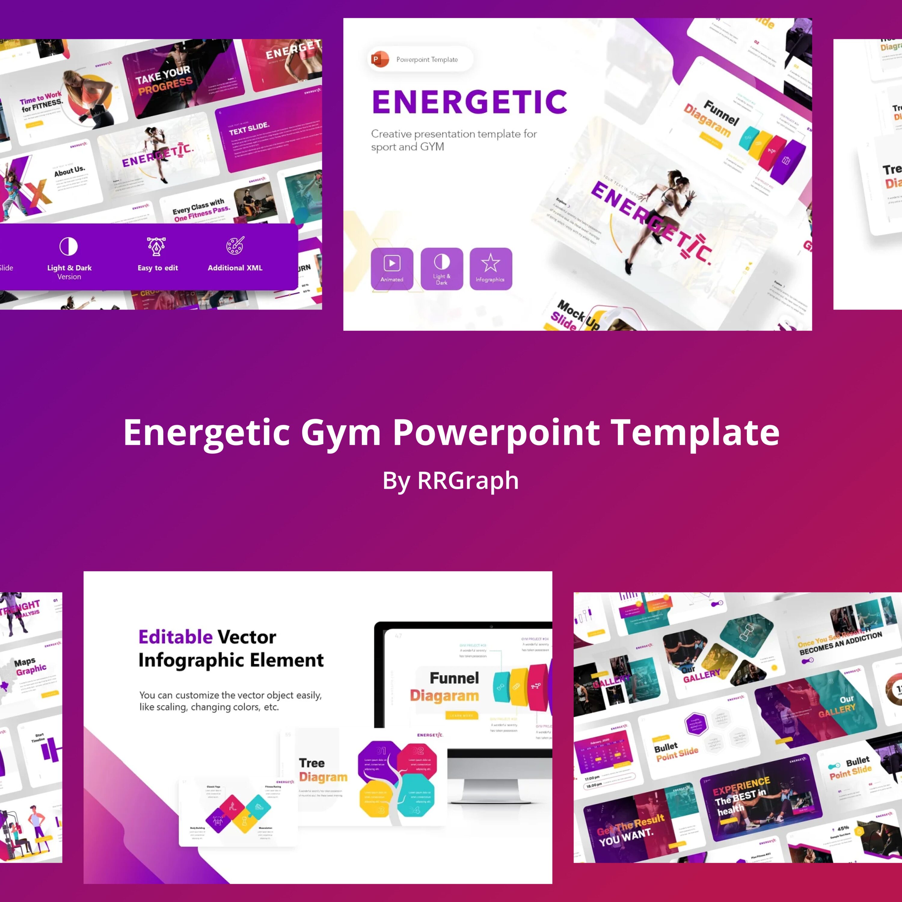 Energetic Gym Powerpoint Template.