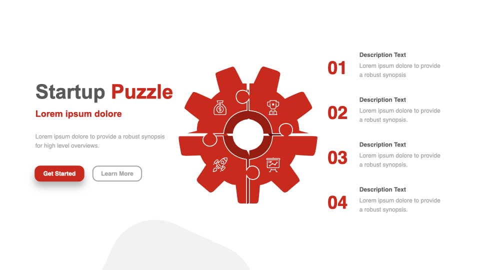 Startup puzzle infographic.
