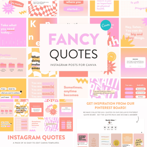 Fancy instagram quote post templates - main image preview.
