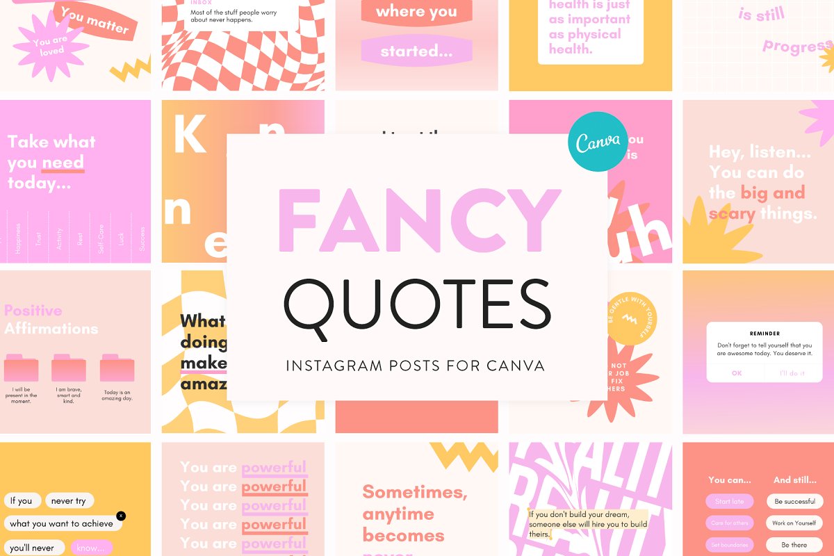 Cover image of Fancy Instagram Quote Post Templates.