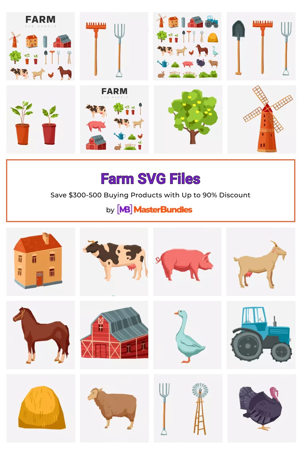 Farm SVG Files Pinterest image.