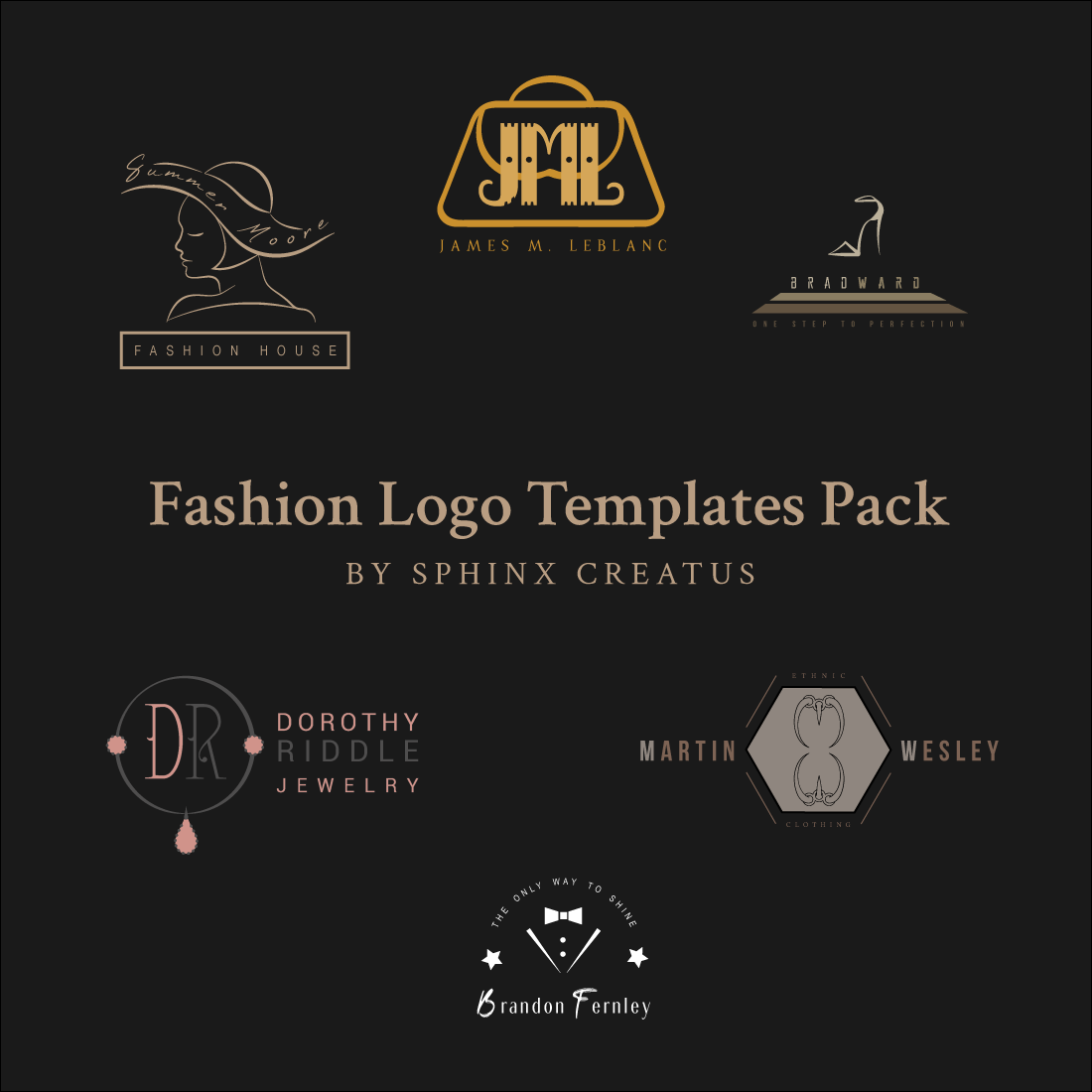 Fashion Logo Templates Pack previews.