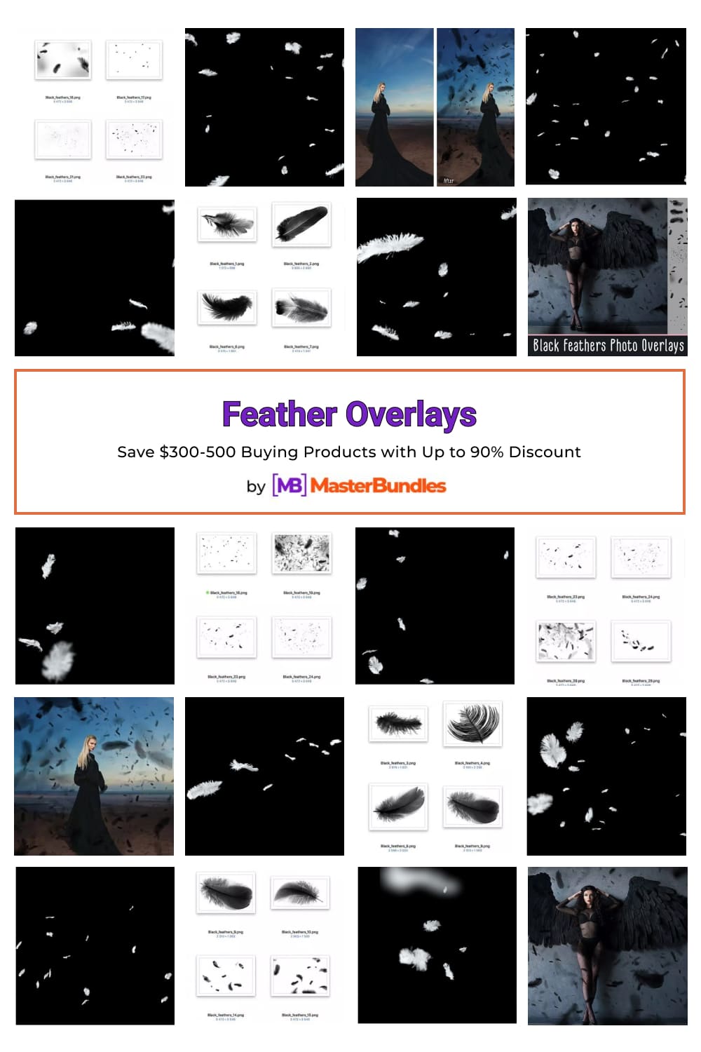 Feather Overlays Pinterest image.