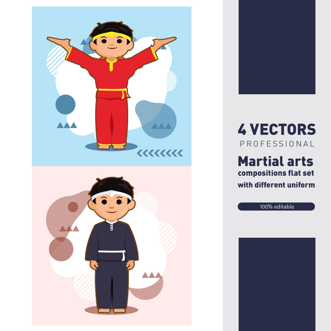 Martial Arts Compositions Flat Set for Kids cover image.