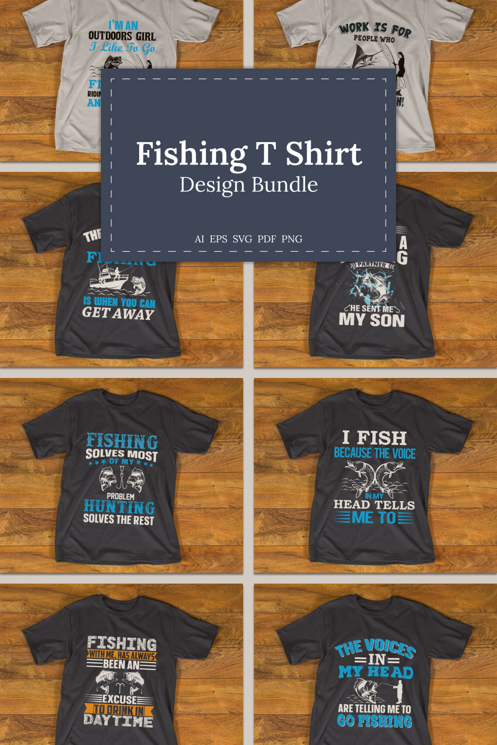 fishing t shirt design bundle 04