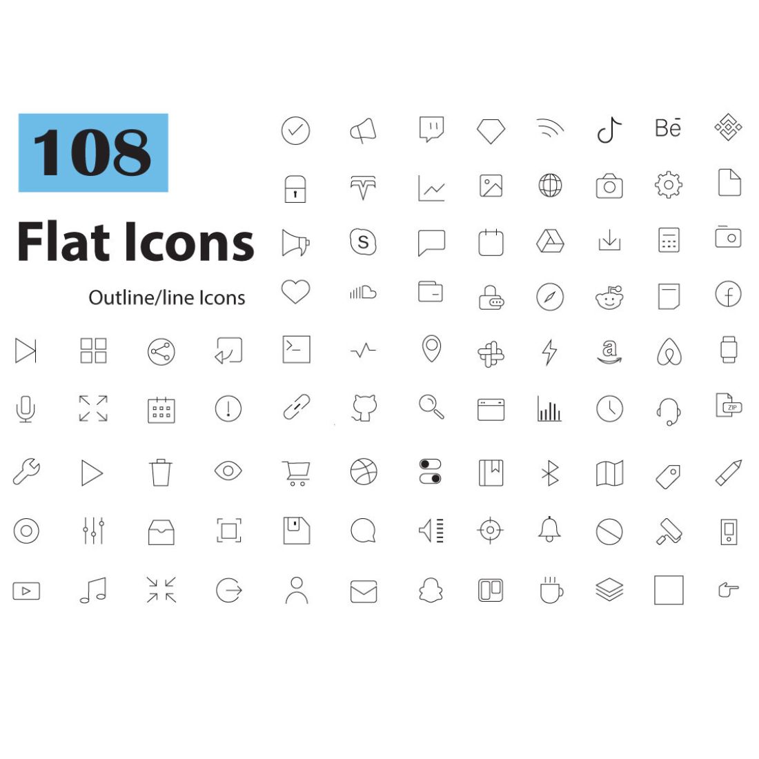flat line icons minimal
