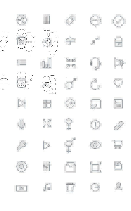 Flat Line Icons / Simple Outline Icons