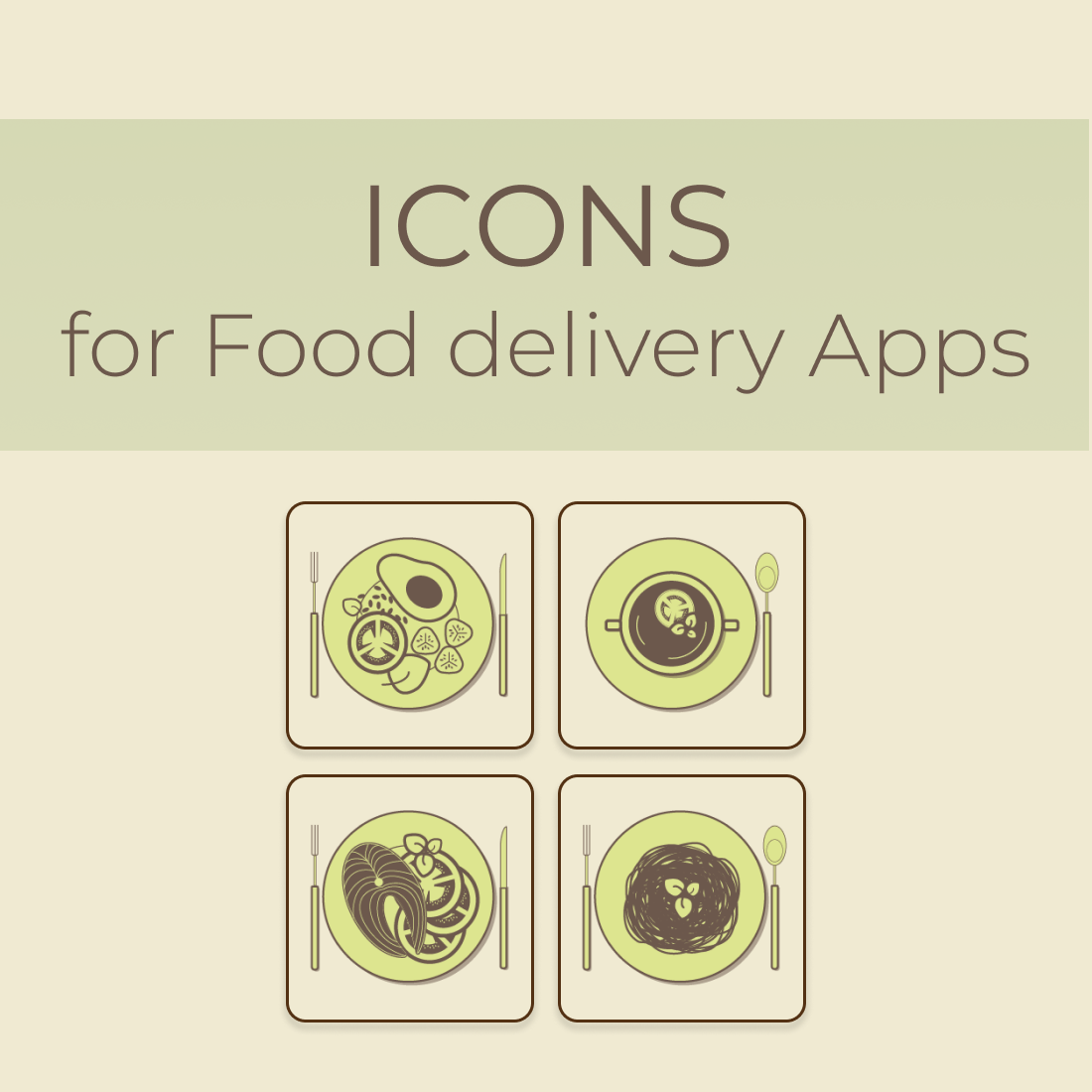 10 Food Icons For Your Apps Cover Image.