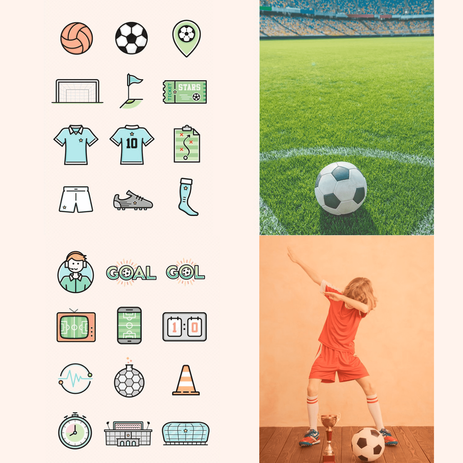 Soccer/Football Filled Icons BUNDLE created by Sargatal.