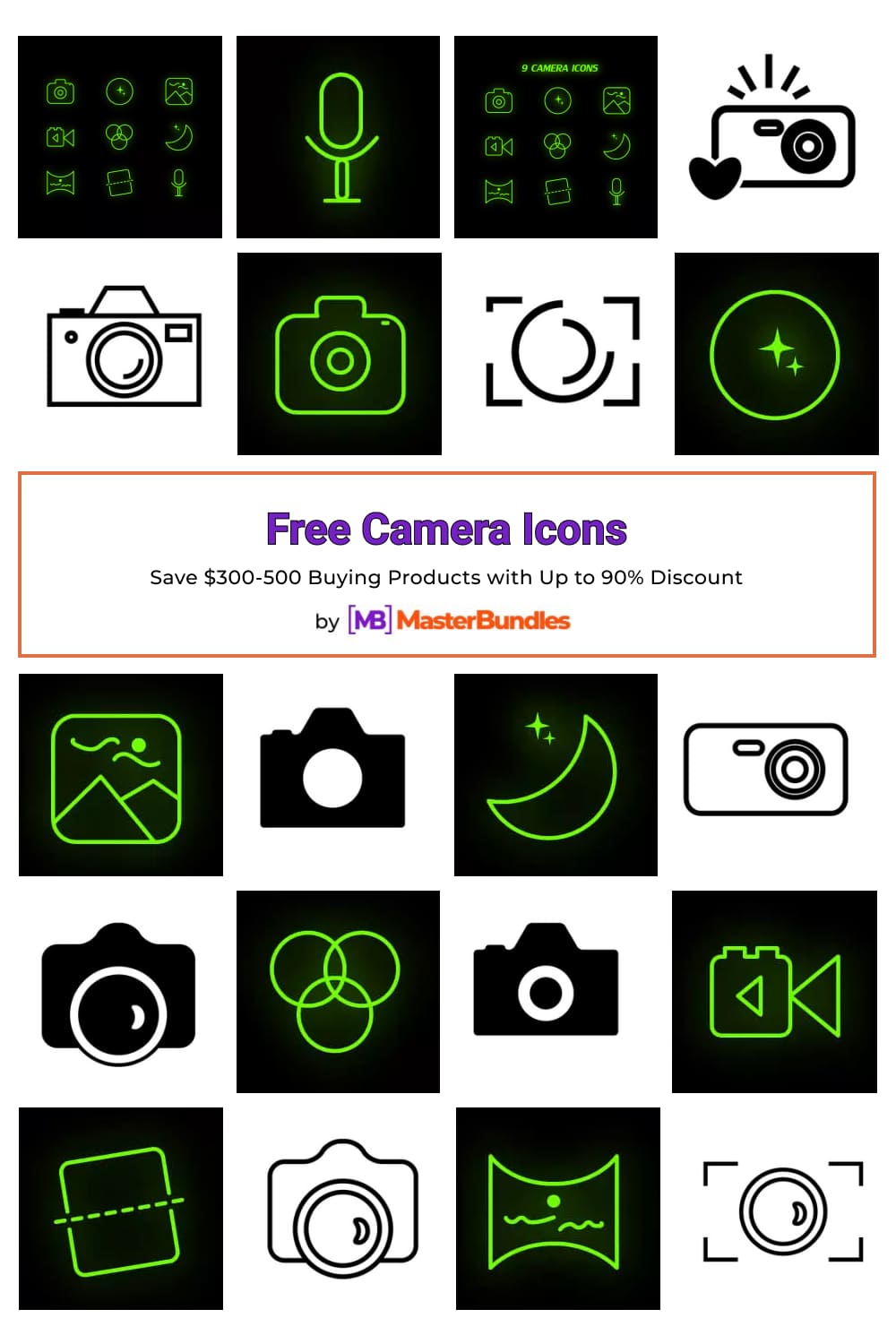 Free Camera Icons Pinterest image.