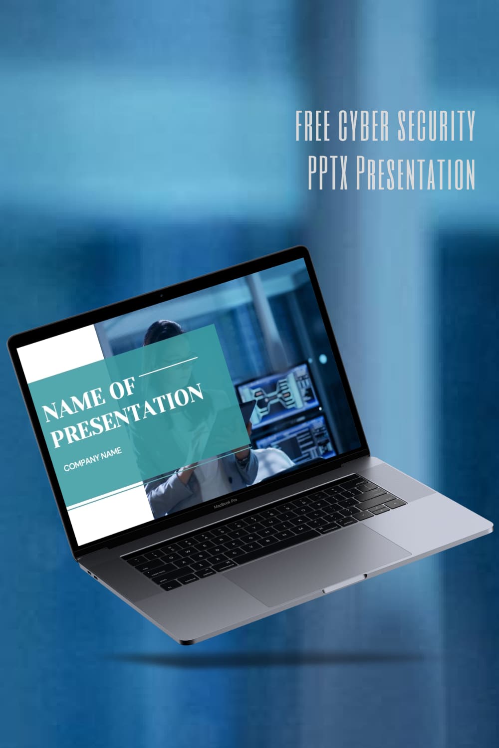 Free cyber security powerpoint template - pinterest image preview.
