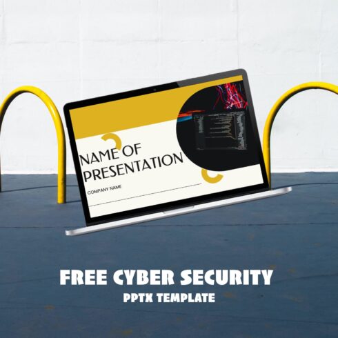 Free cyber security powerpoint template - main image preview.