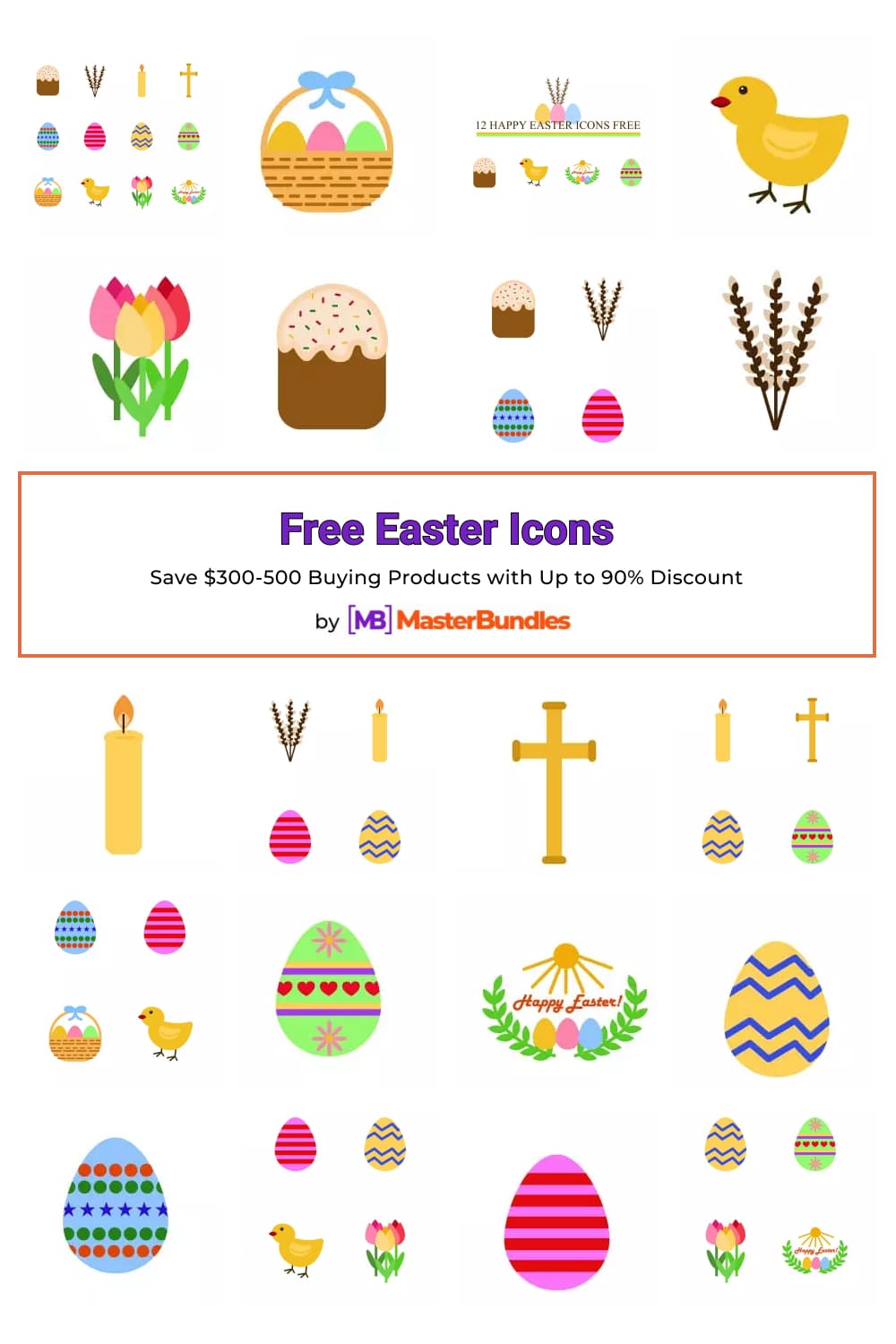 Free Easter Icons Pinterest image.