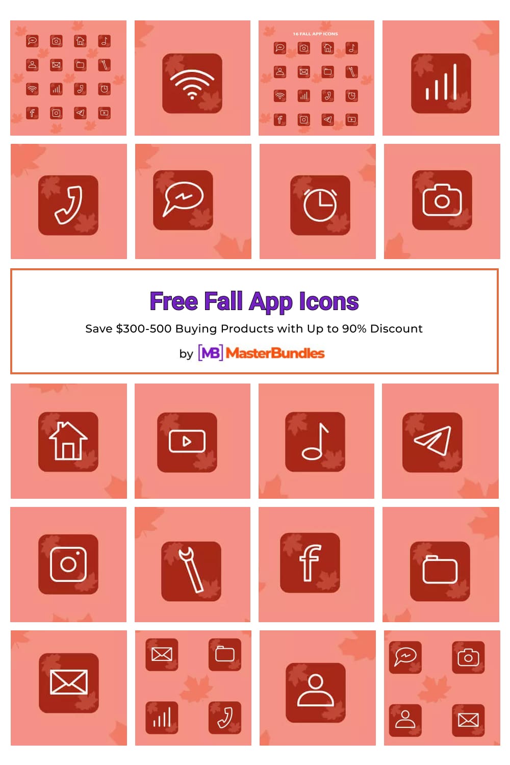Free Fall App Icons Pinterest image.