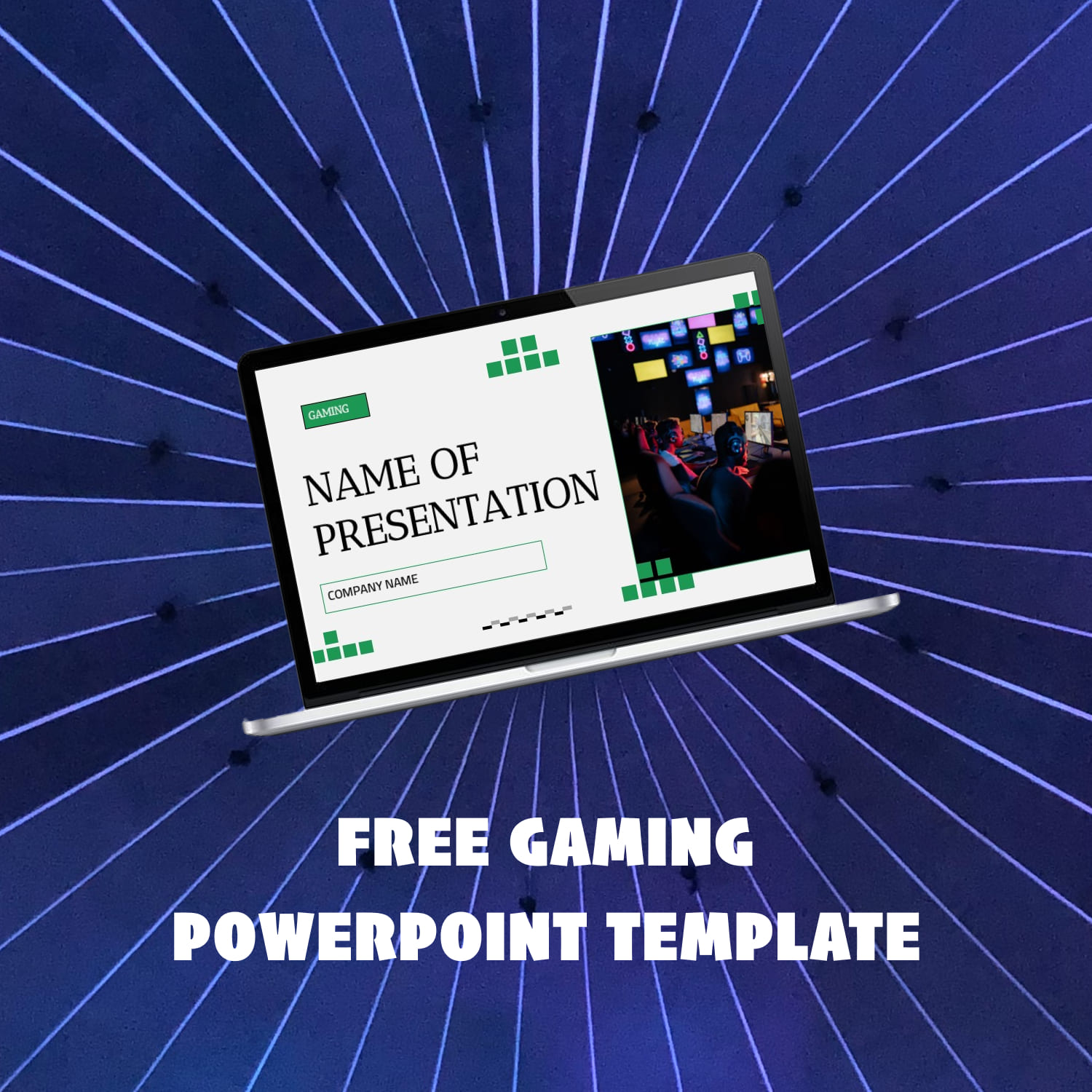 Free gaming powerpoint template - main image preview.