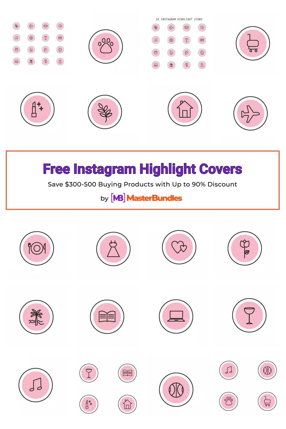 Free Instagram Highlight Covers Pinterest image.