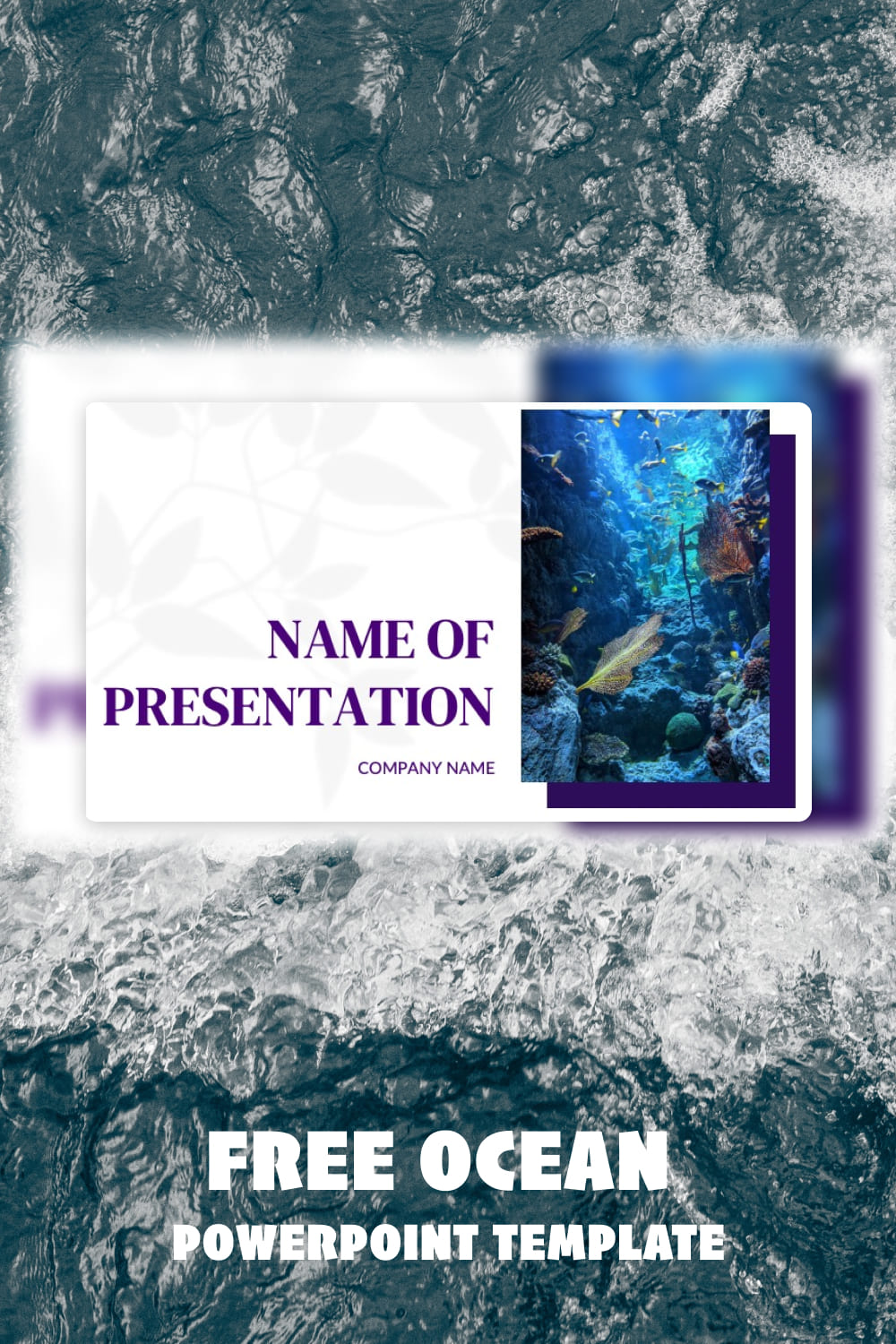 Free ocean powerpoint template - pinterest image preview.