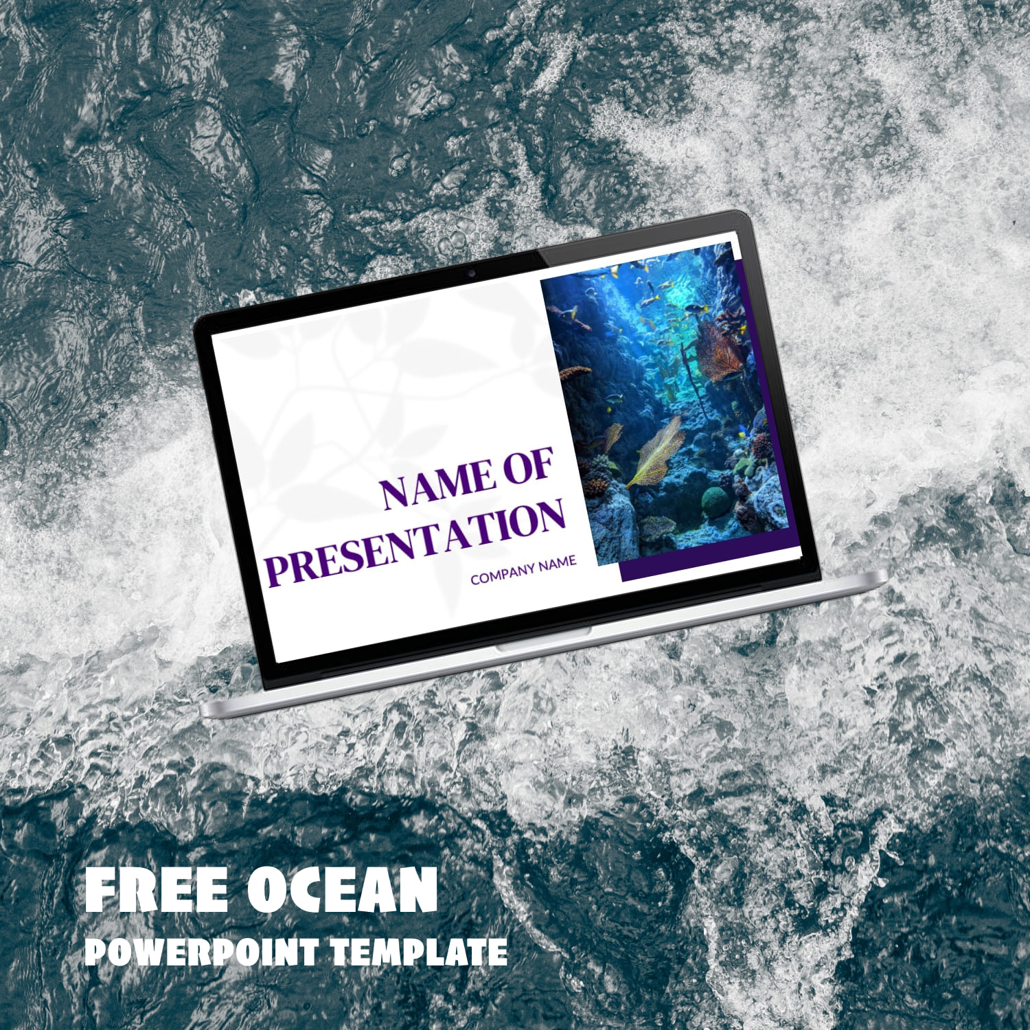 Free ocean powerpoint template - main image preview.