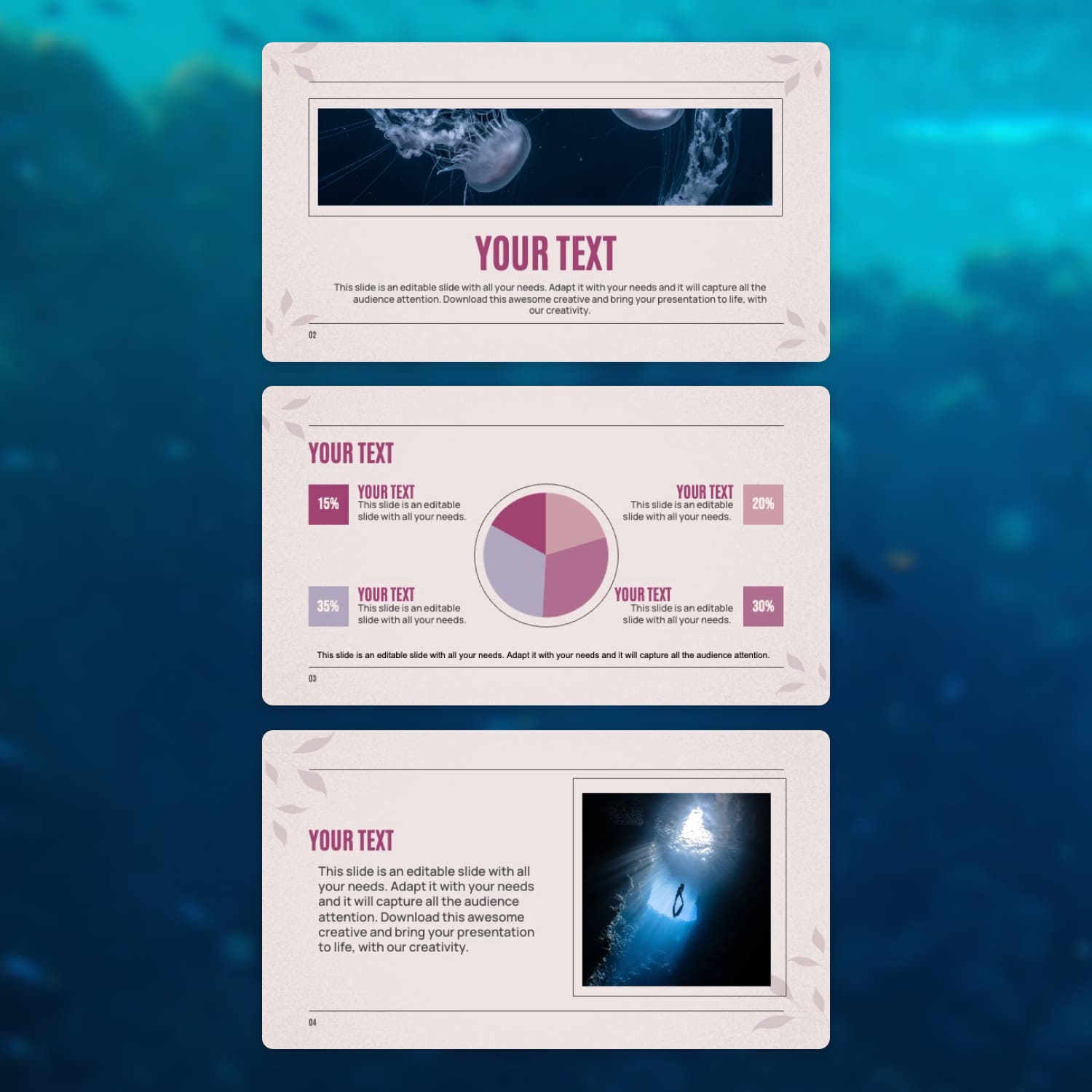 Free powerpoint templates ocean created by MasterbundlesFreebies.
