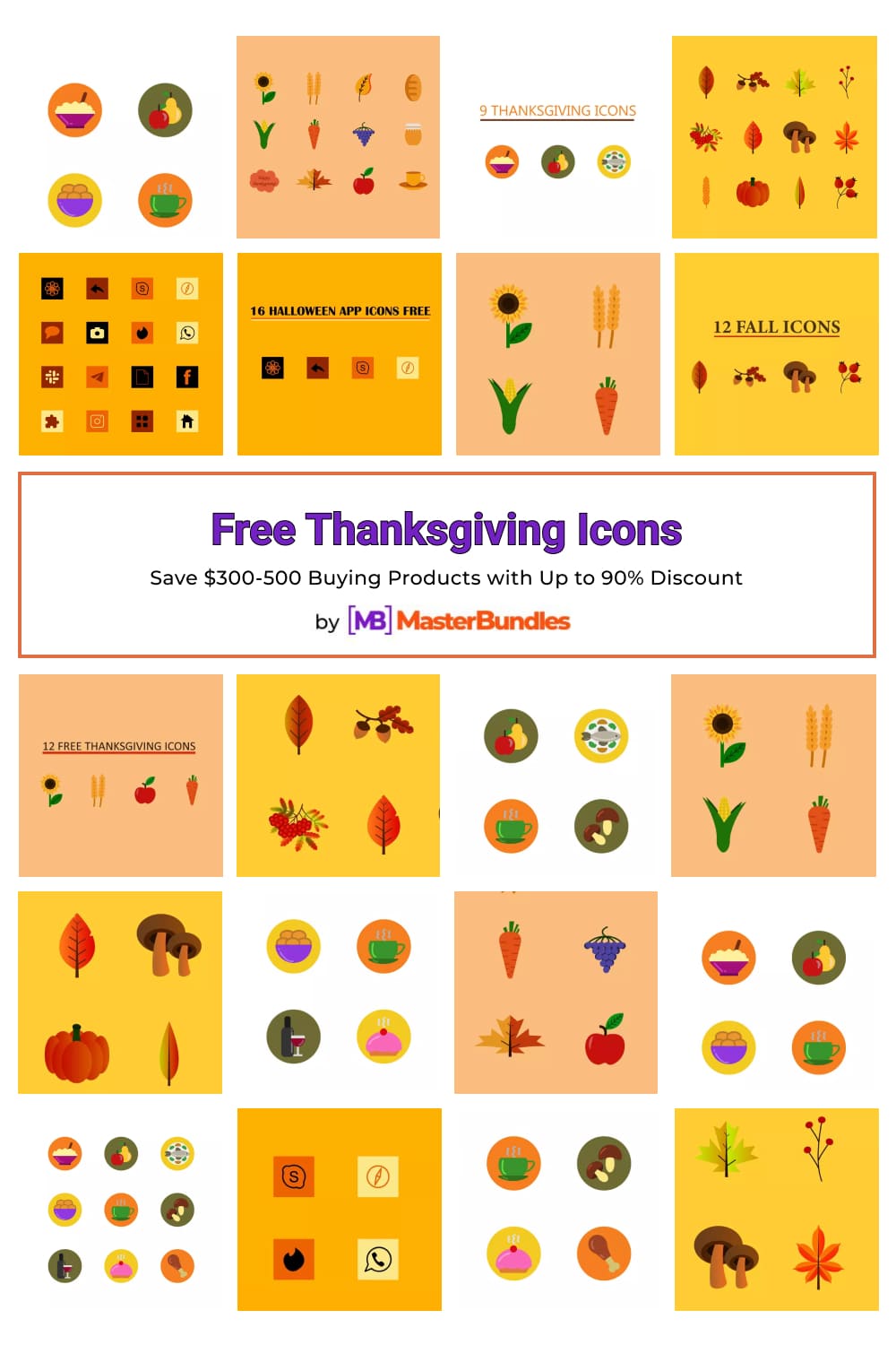 Free Thanksgiving Icons Pinterest image.