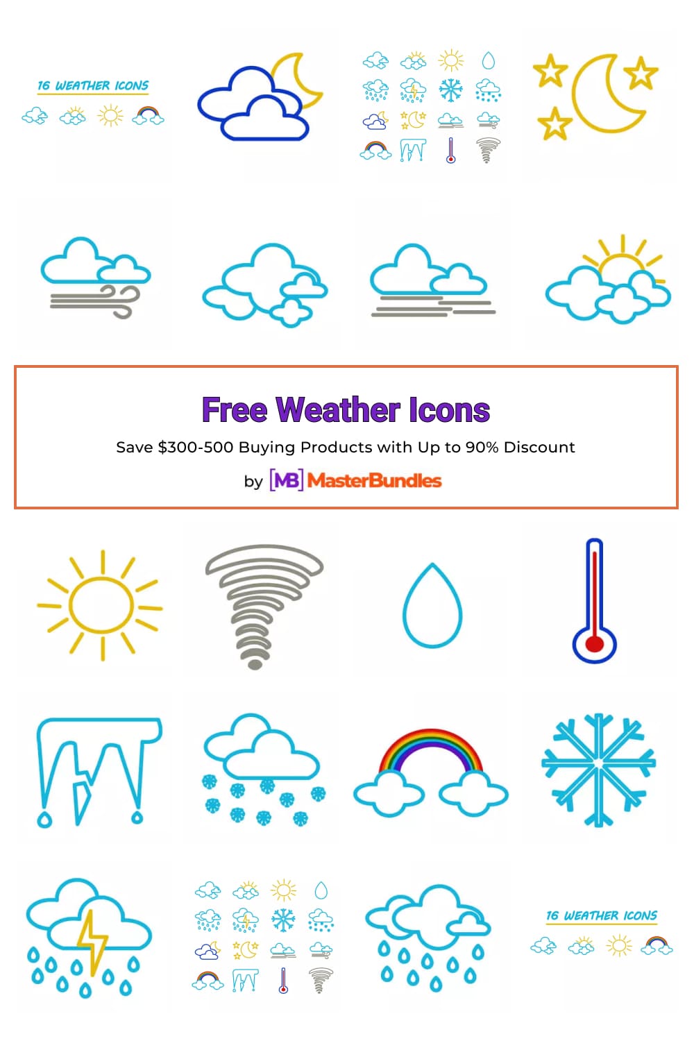 Free Weather Icons Pinterest image.