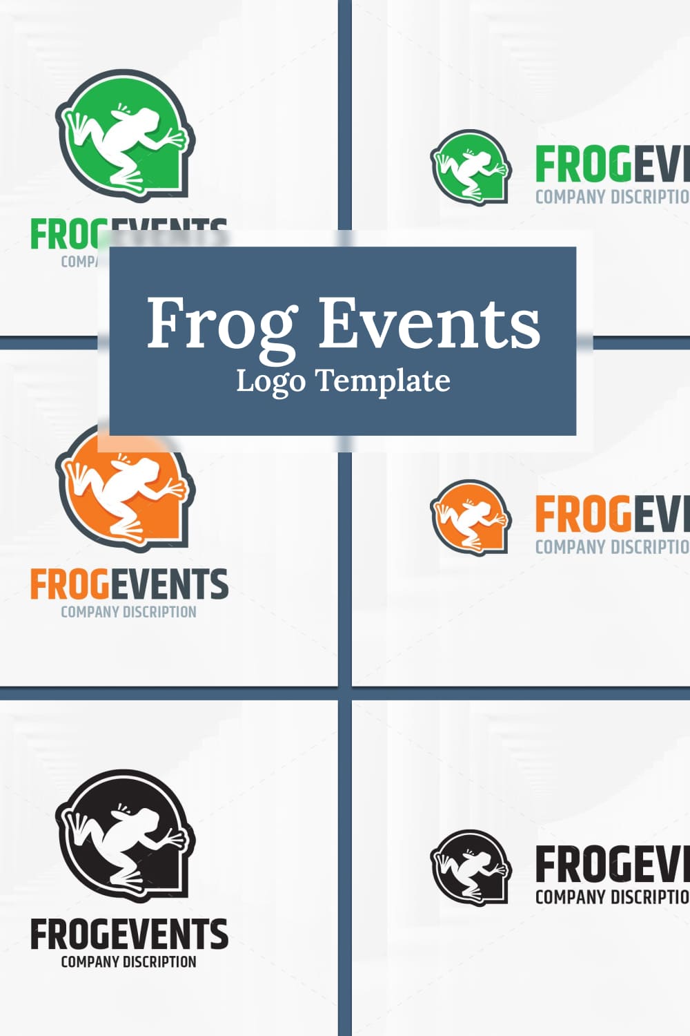 Frog events logo template - pinterest image preview.