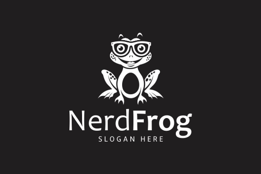 Frog logo preview on dark background.