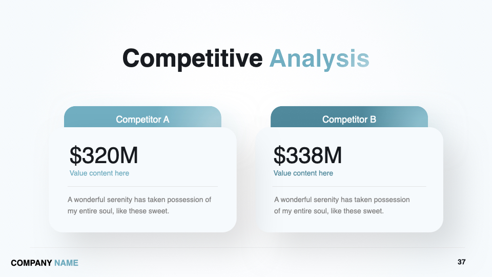 Slide for competitive analysis.
