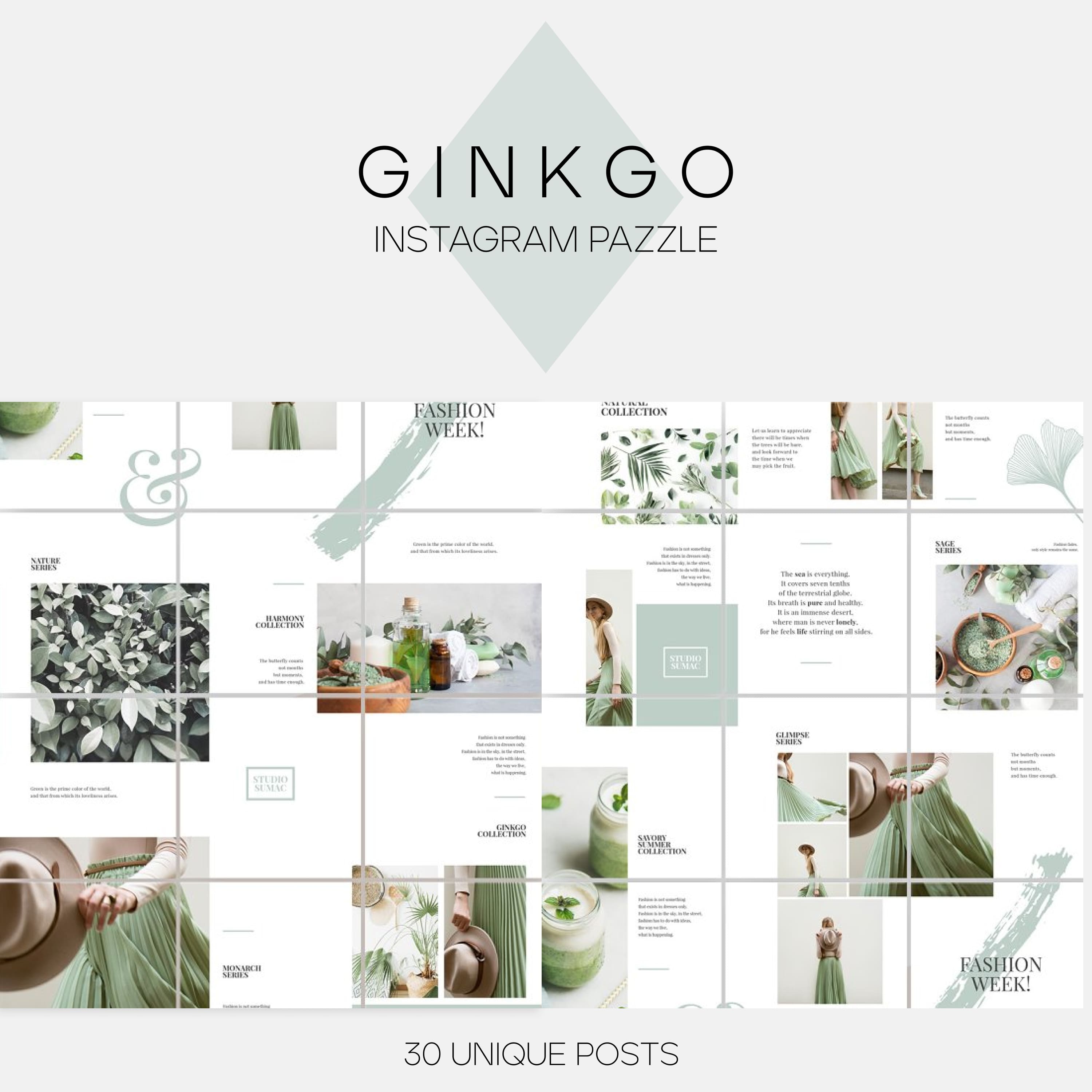 Ginkgo Instagram Puzzle Template cover.