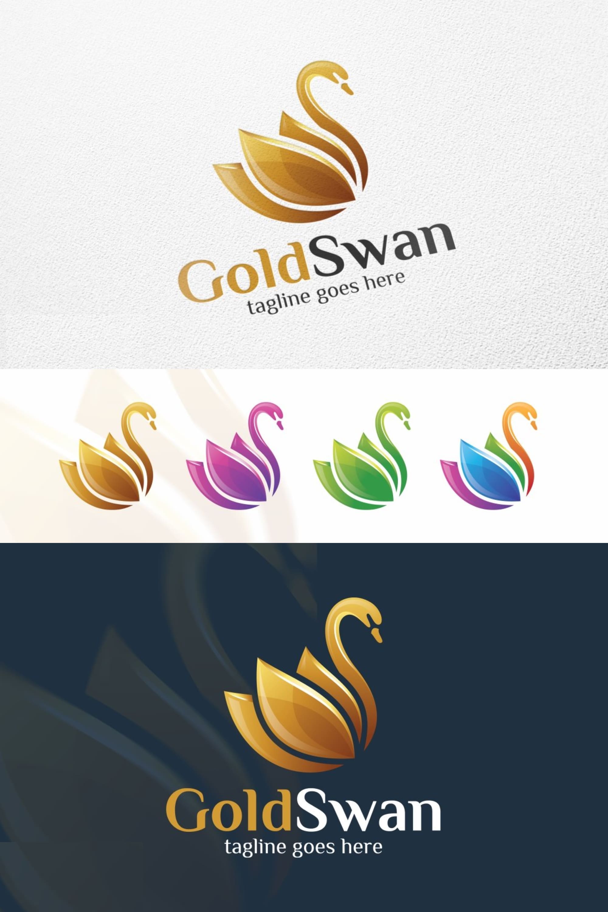 gold swan logo template pinterest 2