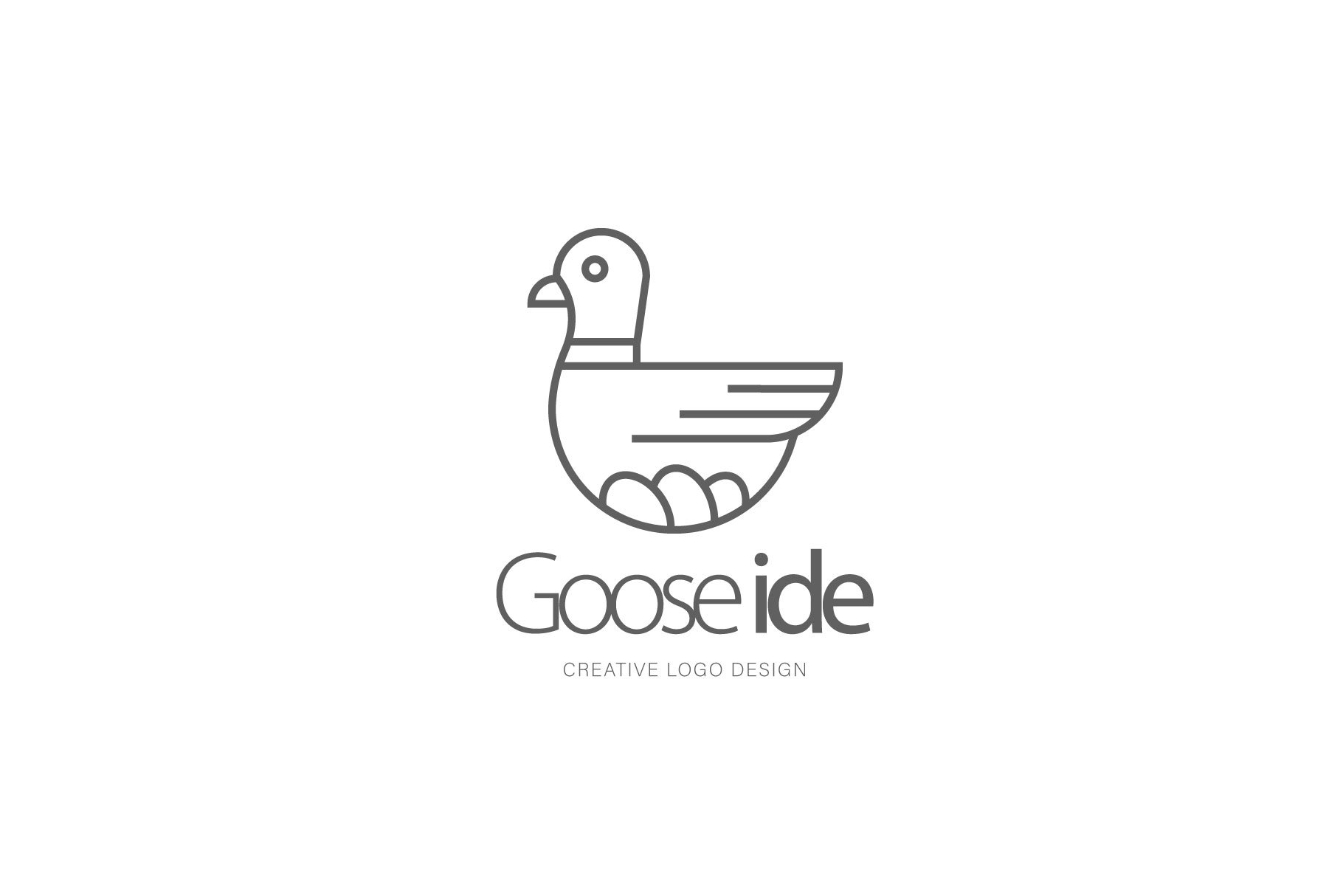 Black outline goose for logo.