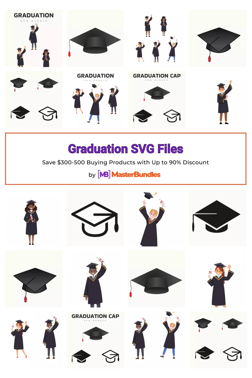 Graduation SVG Files Pinterest image.