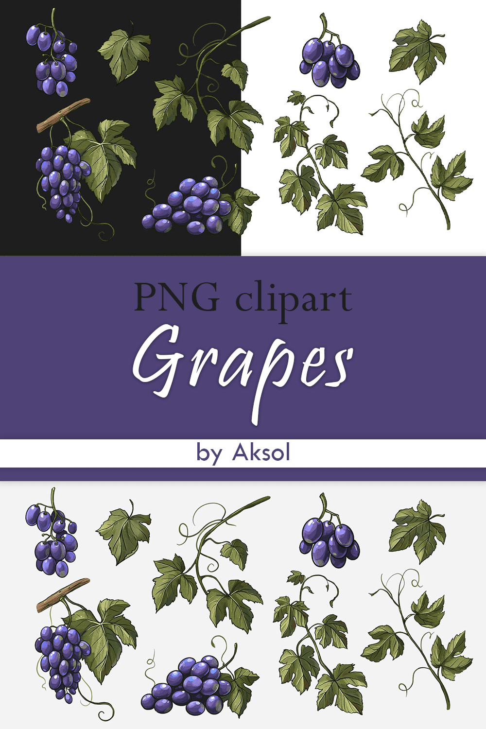 Grapes. png clipart - pinterest image preview.
