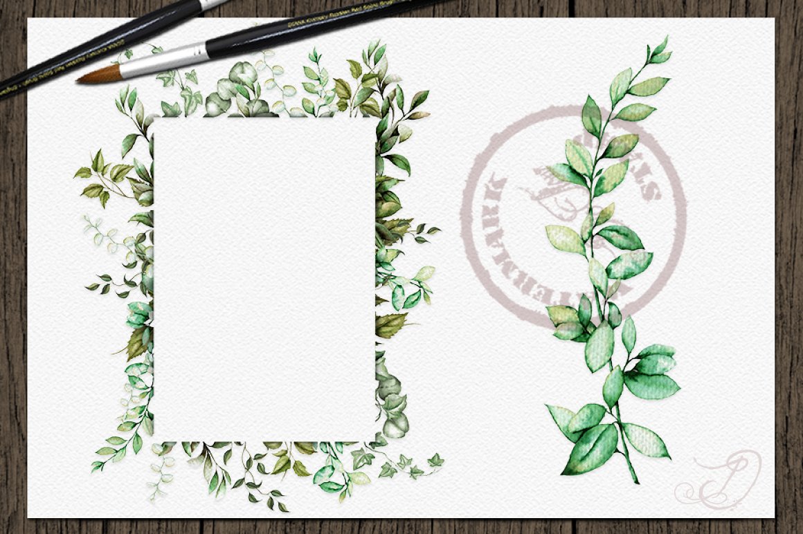 Big frame with small leaves border.