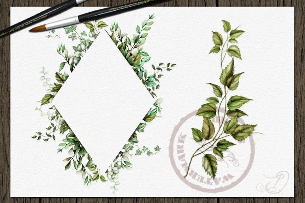 Greenery III Watercolor Illustration – MasterBundles